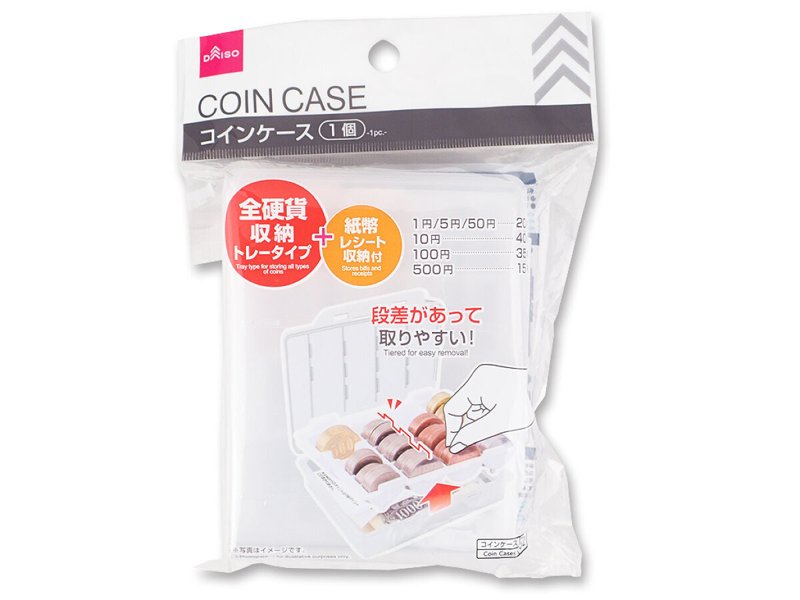 ダイソーのコインケース(全硬貨収納トレータイプ)